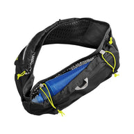Ultra Belt 3L by CamelBak in black with blue flask, minimal hydration belt with breathable 3D mesh for running and outdoor use