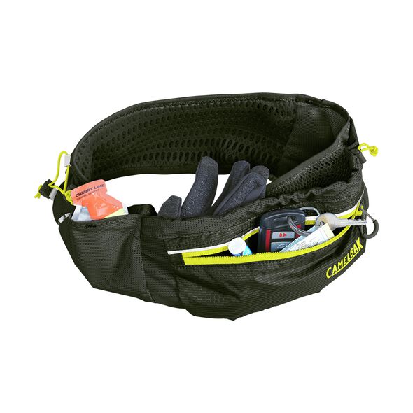Ultra Belt 3L by CamelBak in black with 3D mesh, lightweight hydration belt holding 17-oz flask for running and outdoor use