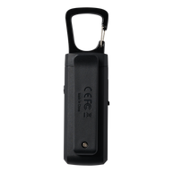 Siren LED Alarm RX by Nathan in black with USB-C rechargeable battery and carabiner clip for safety and visibility outdoors