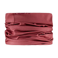 Core Neck Tube by Craft in dusty rose, soft polyester neck tube convertible to hat or headband for multi-sport warmth