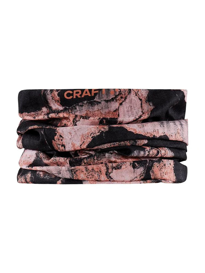 Core Neck Tube by Craft in black and pink, soft polyester neck tube convertible to hat or headband for multi-sport warmth and comfort