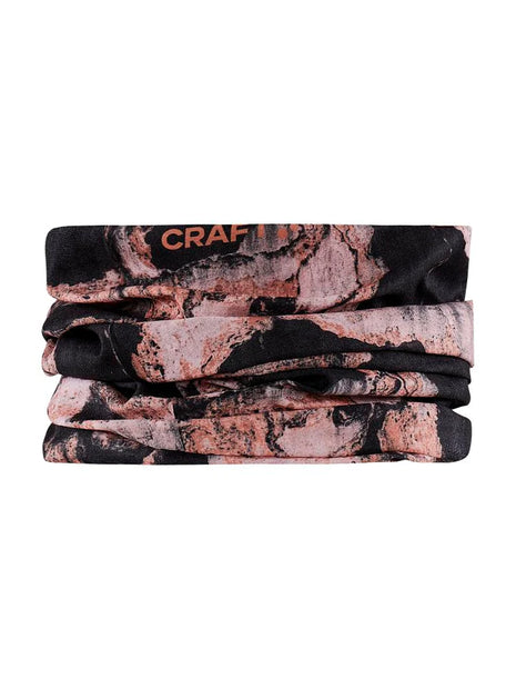 Core Neck Tube by Craft in black and pink, soft polyester neck tube convertible to hat or headband for multi-sport warmth and comfort