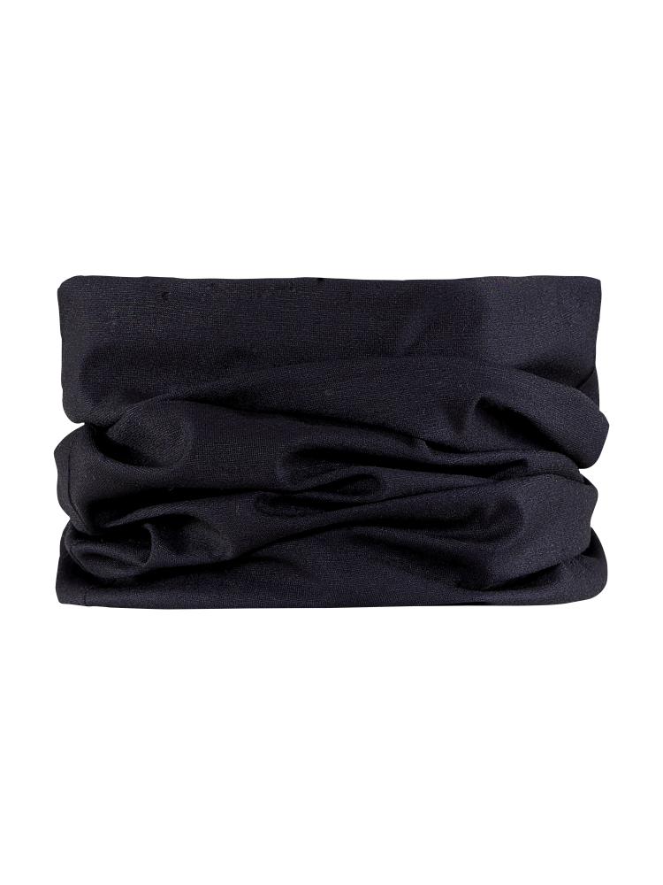 Core Neck Tube by Craft in black, soft polyester multi-sport neck tube convertible to hat or headband for warmth and comfort