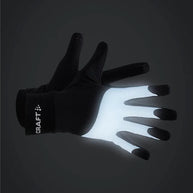 ADV Lumen Fleece Glove by Craft in black with reflective details, soft fleece for cold running, designed for intense outdoor use