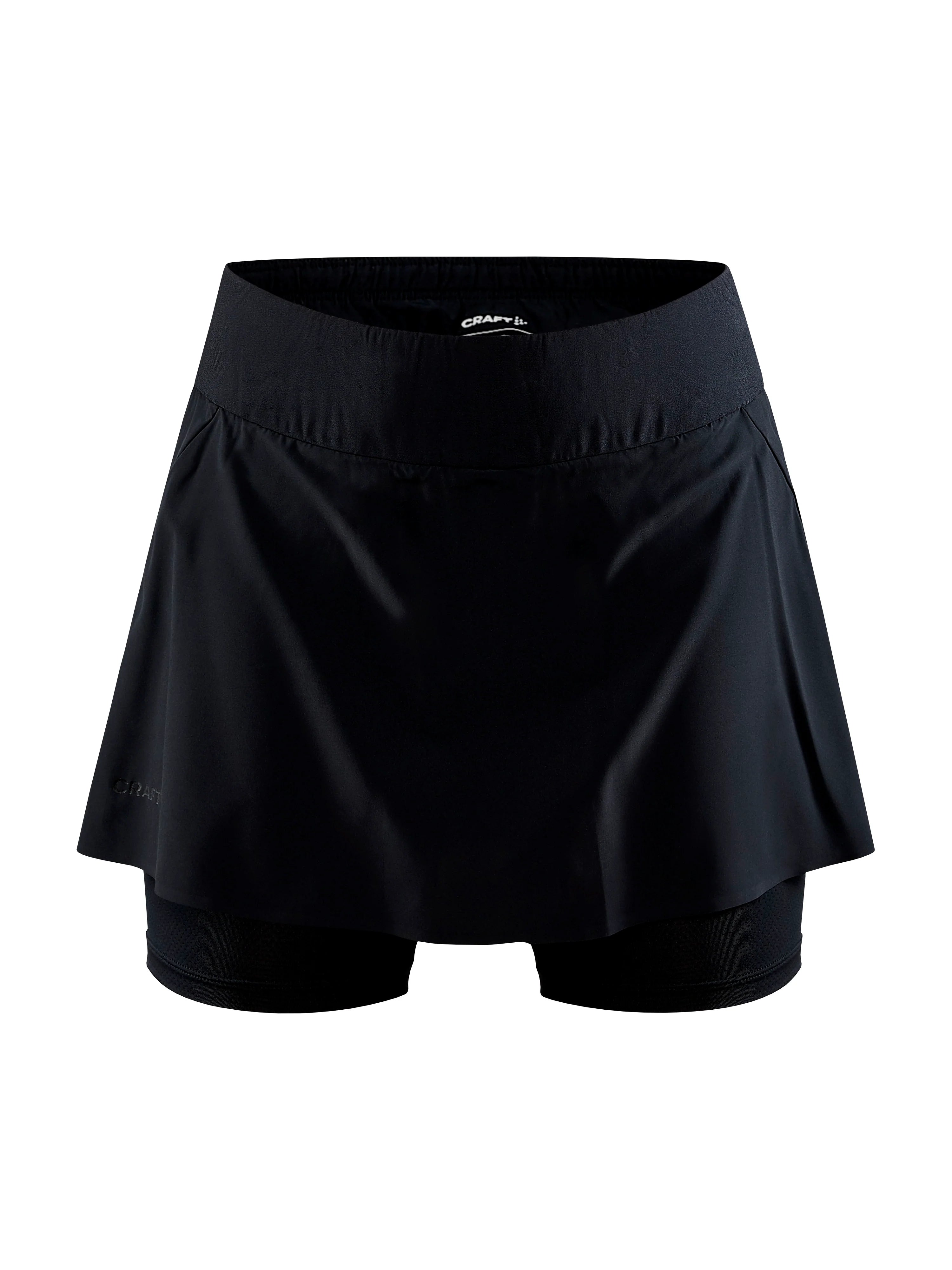 PRO Hypervent 2-in-1 Skirt - Women by Craft in black, recycled stretch fabric with mesh inner, for intense summer running workouts