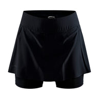 PRO Hypervent 2-in-1 Skirt - Women by Craft in black, recycled stretch fabric with mesh inner, for intense summer running workouts