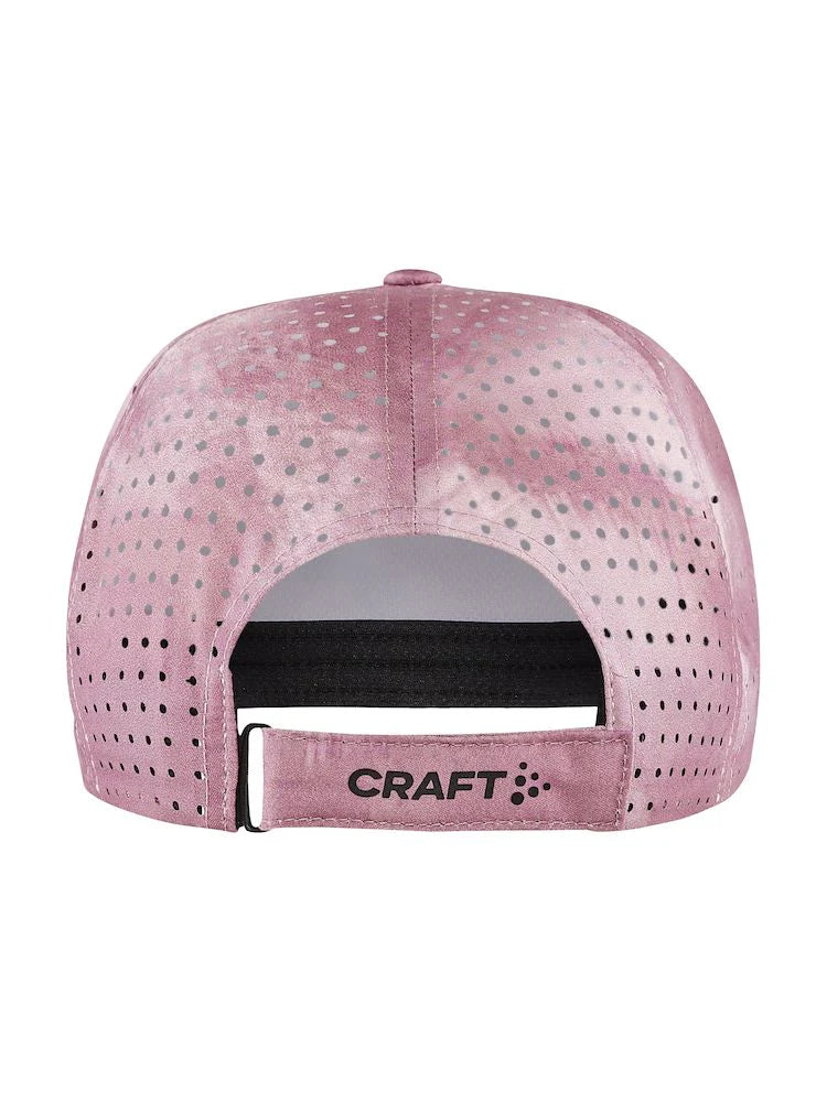 CTM Distance Tech Trucker Cap by Craft in pink with breathable mesh lining and moisture-wicking fabric, ideal for running and outdoor use