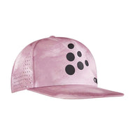 CTM Distance Tech Trucker Cap by Craft in pink with black dots, breathable running cap with moisture-absorbing mesh, ideal for outdoor use