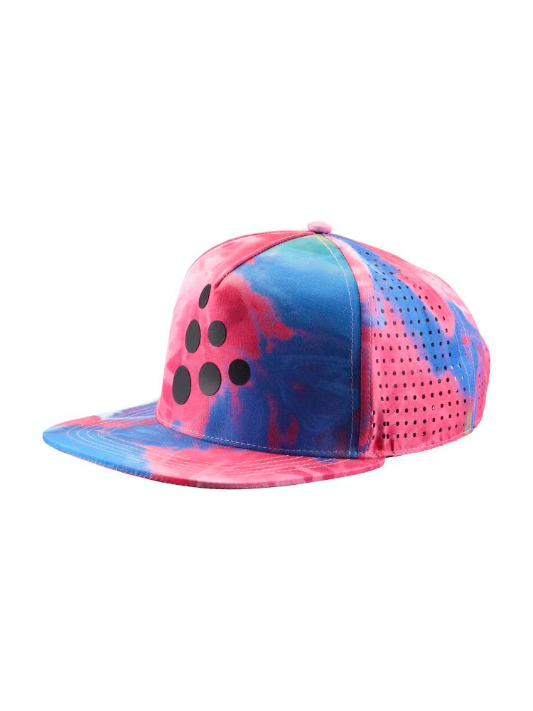 CTM Distance Tech Trucker Cap by Craft in pink and blue, breathable mesh lining, moisture-wicking, ideal for running and outdoor use