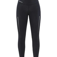 ADV Essence Run Tights - Women by Craft in black, soft recycled polyester with wide adjustable waistband, ideal for running and training