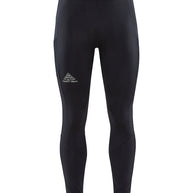 PRO Trail Tights - Men by Craft in black, recycled polyamide with moisture transfer, pro-grade running tights for trail running.