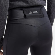 PRO Trail Tights - Women by Craft in black, recycled polyamide moisture-wicking tights designed for high-performance trail running.