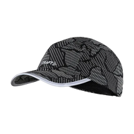 Core Essence Lumen Cap by Craft in black with reflective print, moisture-wicking running cap for autumn and winter outdoor use