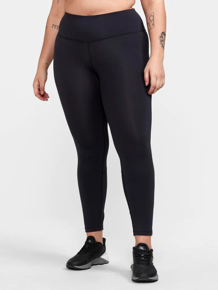 ADV Essence Plus Tights - Women by Craft in black, high waist with wide waistband, soft functional fabric for intense training comfort