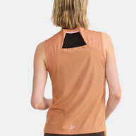 PRO Trail Singlet - Women by Craft in light brown with jacquard-knit ripstop fabric, breathable running top for high-intensity trail running