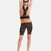 PRO Trail Singlet - Women by Craft in peach, jacquard-knit ripstop fabric designed for high-intensity trail running comfort.