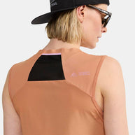 PRO Trail Singlet - Women by Craft in terracotta with jacquard-knit ripstop fabric, designed for high-intensity trail running and ventilation