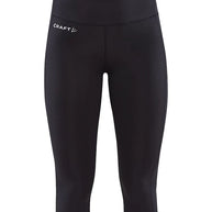ADV Essence Capri Tights 2 - Women by Craft in black, knee-length recycled polyester with elastane, soft peached fabric, wide waist for training