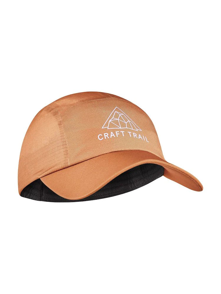 PRO Run Soft Cap by Craft in light brown with mesh panels and taped seams, soft running cap for high-intensity workouts and ventilation
