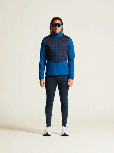 ADV Essence Warm Jacket 2 - Men by Craft in blue and navy, warm quilted wind-protective jacket ideal for cold weather training