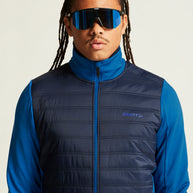 ADV Essence Warm Jacket 2 - Men by Craft in blue and navy, warm quilted multi-sport jacket with wind protection for cold weather training