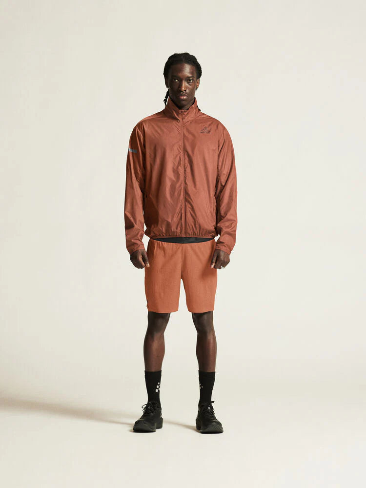 Pro Hypervent Jacket 2 - Men by Craft in rust color, highly ventilated running jacket for dedicated athletes with soft, lightweight fabric