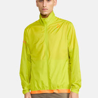 Pro Hypervent Jacket 2 - Men by Craft in bright yellow with orange trim, ventilating running jacket for dedicated outdoor runners