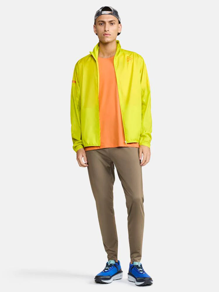 Pro Hypervent Jacket 2 - Men by Craft in bright yellow, highly ventilating running jacket designed for performance and comfort