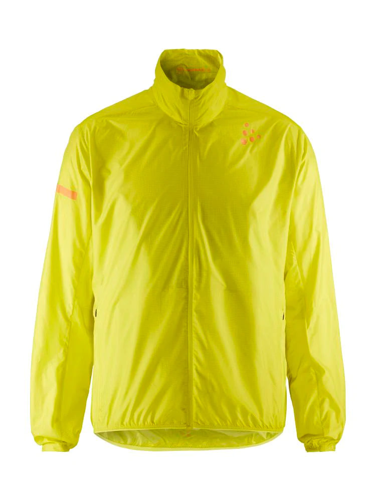 Pro Hypervent Jacket 2 - Men by Craft in bright yellow, ventilating running jacket designed for pro runners with super-soft fabric