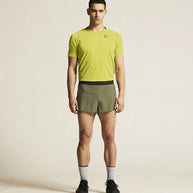 Pro Hypervent Split Shorts 2 - Men by Craft in olive green, lightweight ventilating running shorts for hot weather intense workouts