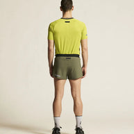 Pro Hypervent Split Shorts 2 - Men by Craft in olive green with black waistband, lightweight ventilating running shorts for hot weather workouts