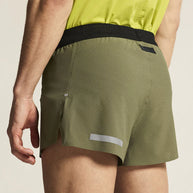 Pro Hypervent Split Shorts 2 - Men by Craft in olive green with black waistband, lightweight and ventilating running shorts ideal for hot weather workouts