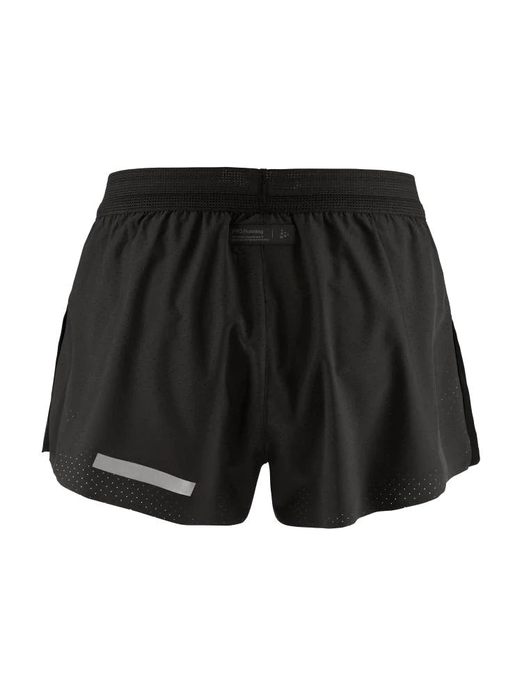 Pro Hypervent Split Shorts 2 - Men by Craft in black, lightweight ventilating running shorts ideal for intense summer workouts.