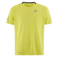PRO Hypervent Tee 2 - Men by Craft in lime green, lightweight running tee with ventilation for cooling in hot conditions