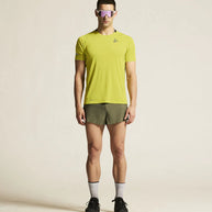 PRO Hypervent Tee 2 - Men by Craft in bright yellow, lightweight running tee with ventilation for cooling during hot weather runs