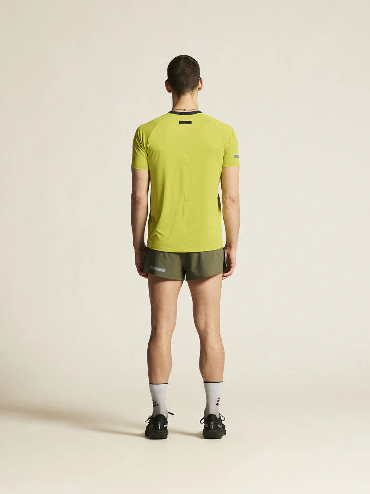 PRO Hypervent Tee 2 - Men by Craft in yellow, lightweight running tee with ventilation for cooling performance in hot conditions