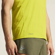 PRO Hypervent Tee 2 - Men by Craft in bright yellow, lightweight running tee with ventilation for cooling in hot conditions