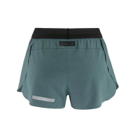 Pro Hypervent Split Shorts 2 - Women by Craft in teal and black, lightweight ventilated running shorts for intense summer workouts
