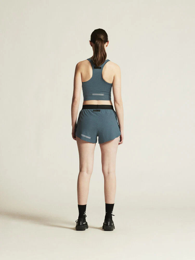 Pro Hypervent Split Shorts 2 - Women by Craft in blue lightweight, highly ventilated running shorts for intense summer workouts