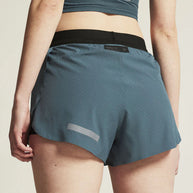 Pro Hypervent Split Shorts 2 - Women by Craft in blue, lightweight ventilating running shorts for intense summer workouts