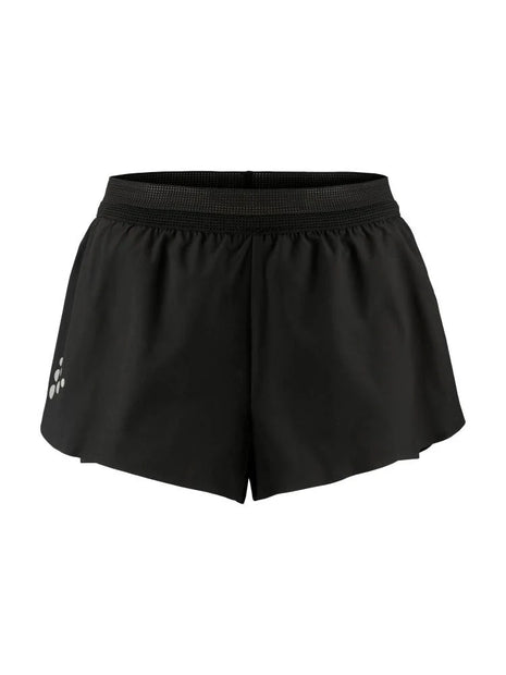 Pro Hypervent Split Shorts 2 - Women by Craft in black, lightweight ventilating running shorts for hot weather intense workouts