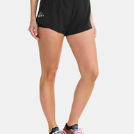 Pro Hypervent Split Shorts 2 - Women by Craft in black, lightweight ventilating running shorts for intense workouts and summer runs