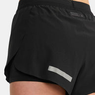 Pro Hypervent Split Shorts 2 - Women by Craft in black, lightweight ventilating running shorts for intense summer workouts