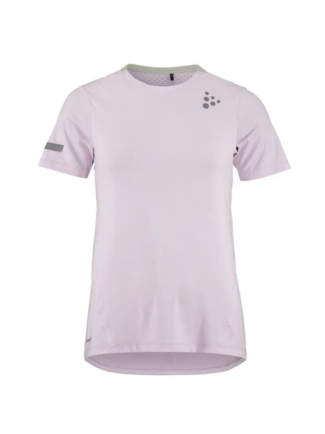 Pro Hypervent Tee 2 - Women by Craft in light purple, lightweight running tee with ventilation for cooling in hot weather