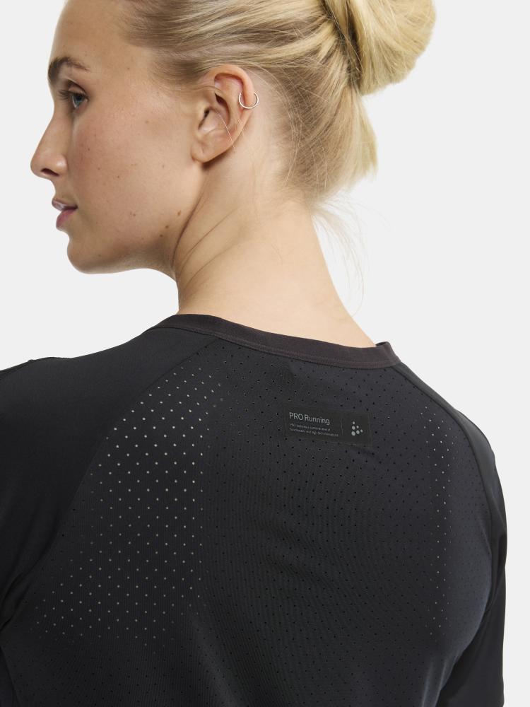 Pro Hypervent Tee 2 - Women by Craft in black, lightweight running tee with ventilation and cooling for high-intensity summer runs