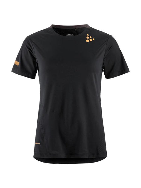 Pro Hypervent Tee 2 - Women by Craft in black with lightweight ventilation for cooling during hot weather running and high-intensity training