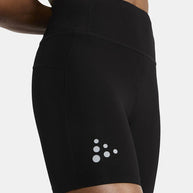 PRO Hypervent Short Tights 2 - Women by Craft in black, recycled poly short running tights designed for performance and purpose.