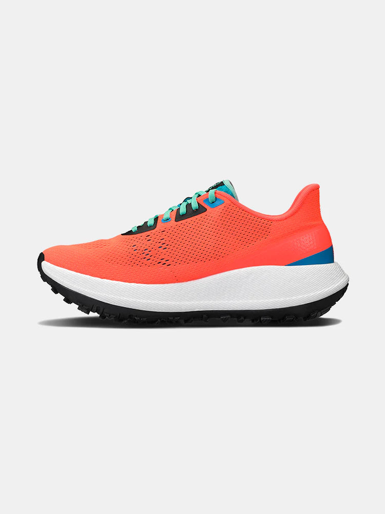 Xplor - Men by Craft in bright orange with teal and blue accents, pro-grade running shoe for versatile trail running and exploration