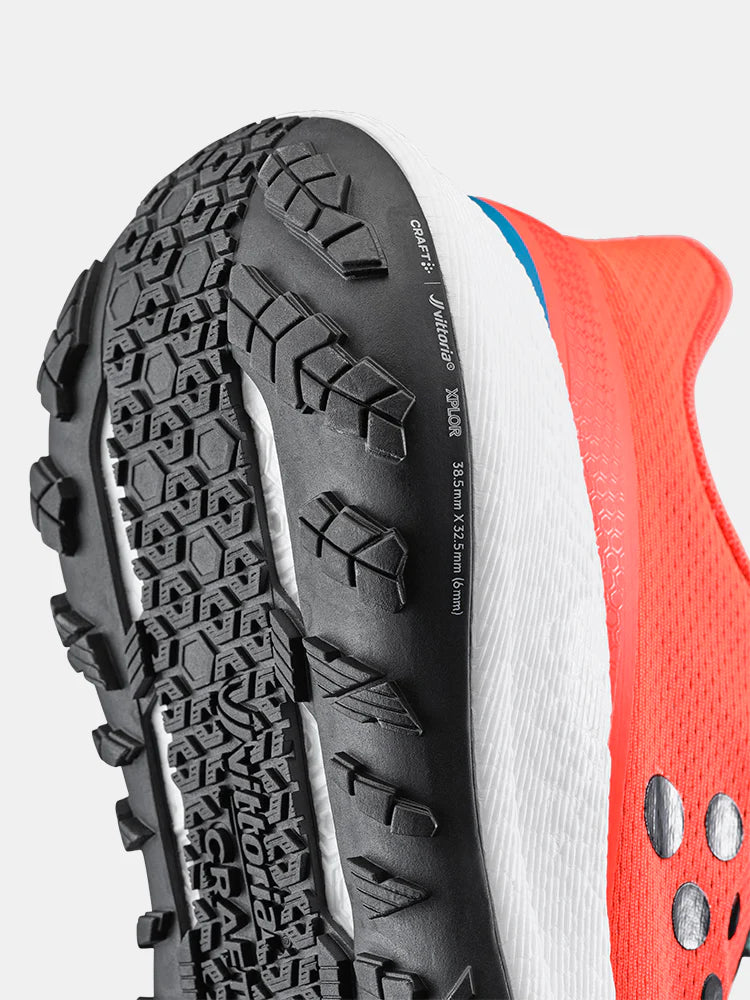 Xplor - Men by Craft in red and blue with durable sole, hybrid trail running shoe designed for versatile outdoor performance