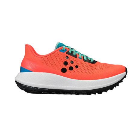 Xplor - Men by Craft in bright orange and turquoise, versatile pro-grade running shoe for trail and hybrid outdoor use